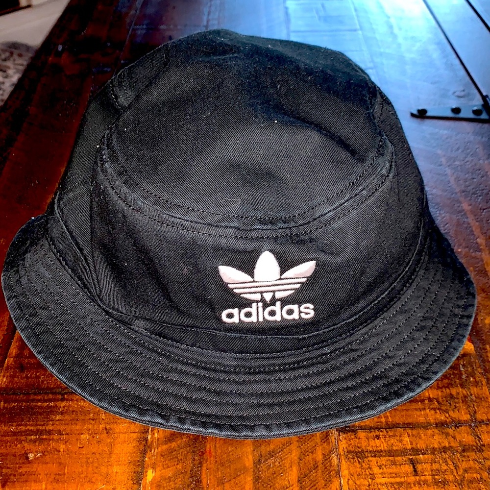 Never worn adidas black bucket hat